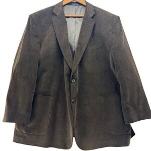 Stafford Brown Corduroy Blazer Jacket Men's 52R Big and Tall Classic Elbow Patch